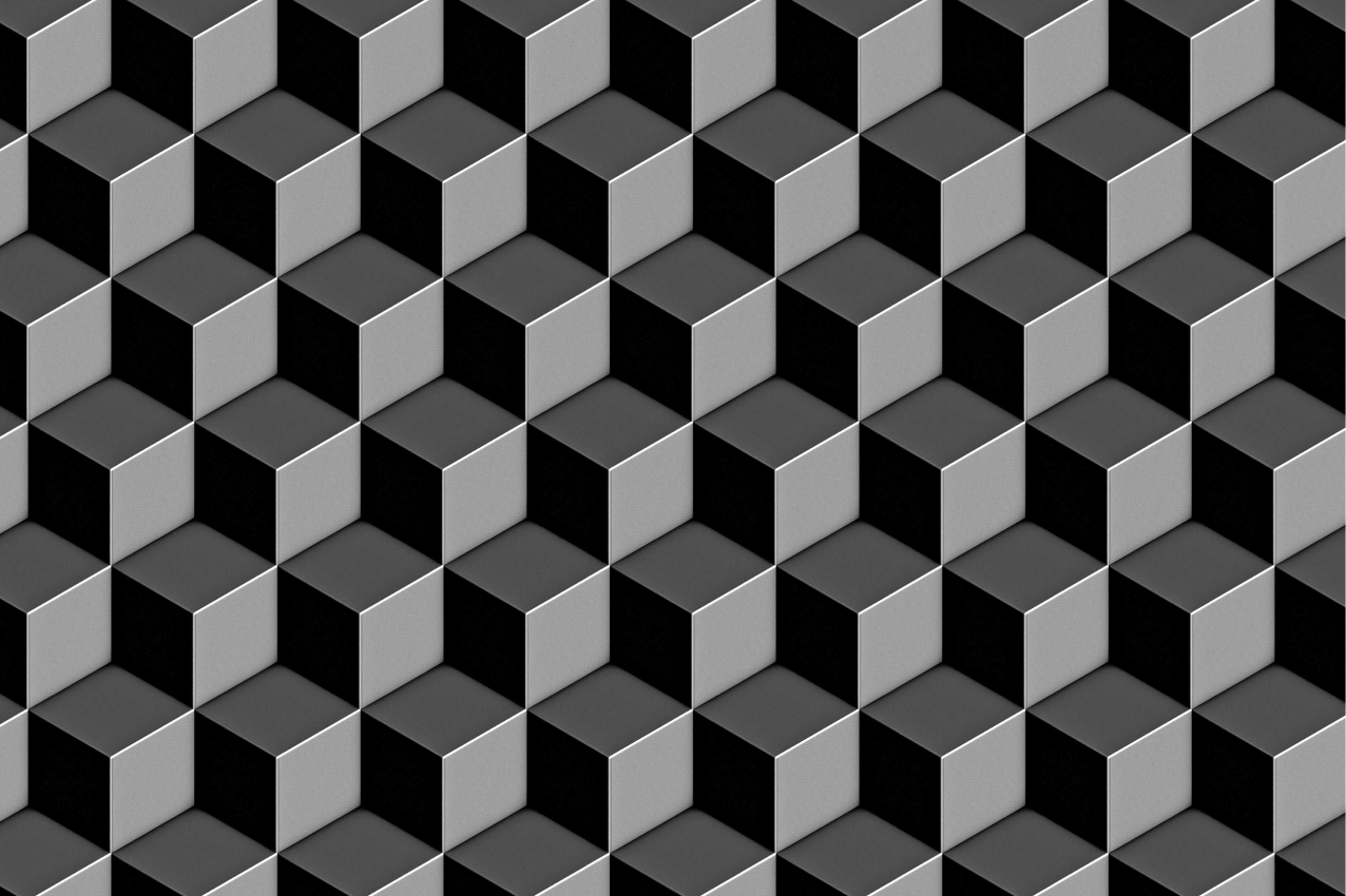 Tischset mit geometrischem würfelmuster - TenStickers