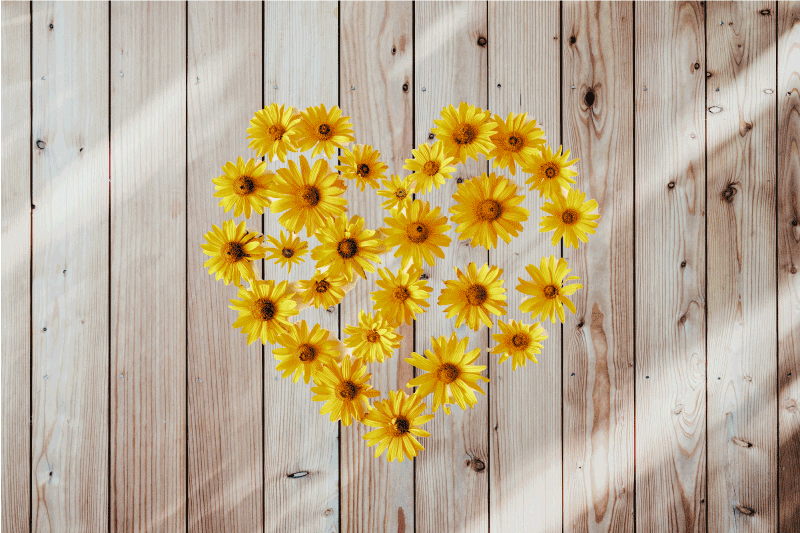 Tischsets originell herz blumenarrangement - TenStickers