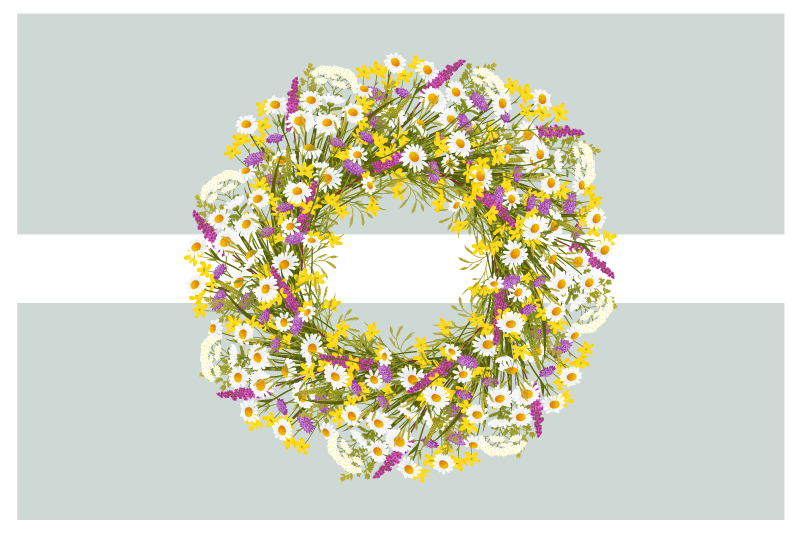 Tischsets originell mit floralem kranz-mittelpunkt - TenStickers