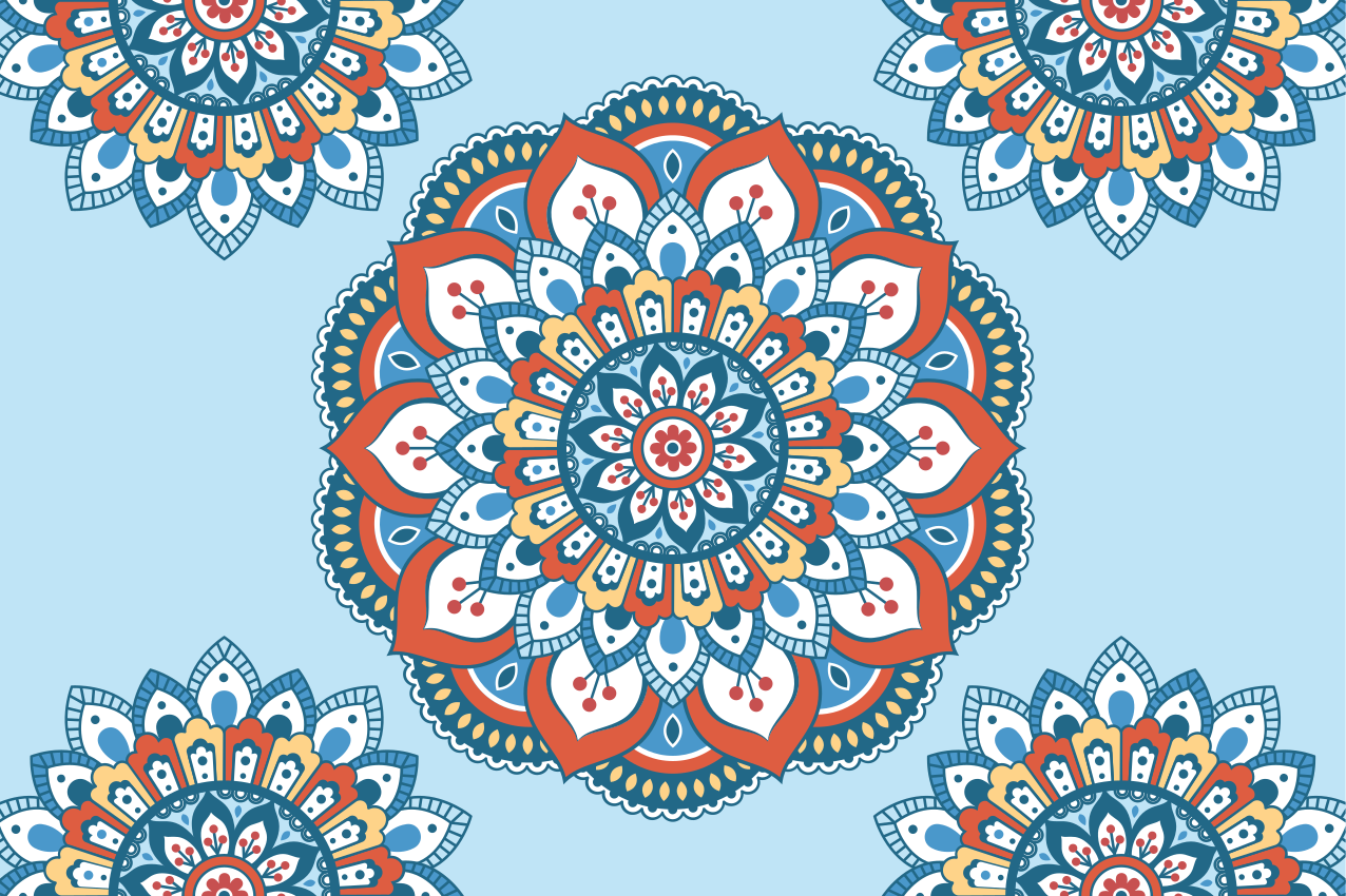 Tischsets originell mit lebhaftem mandala-motiv - TenStickers