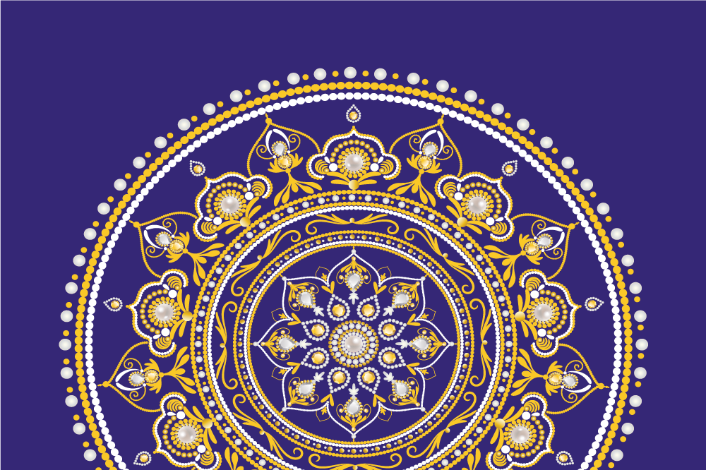 Tischsets originell mit filigranem goldenen mandala - TenStickers
