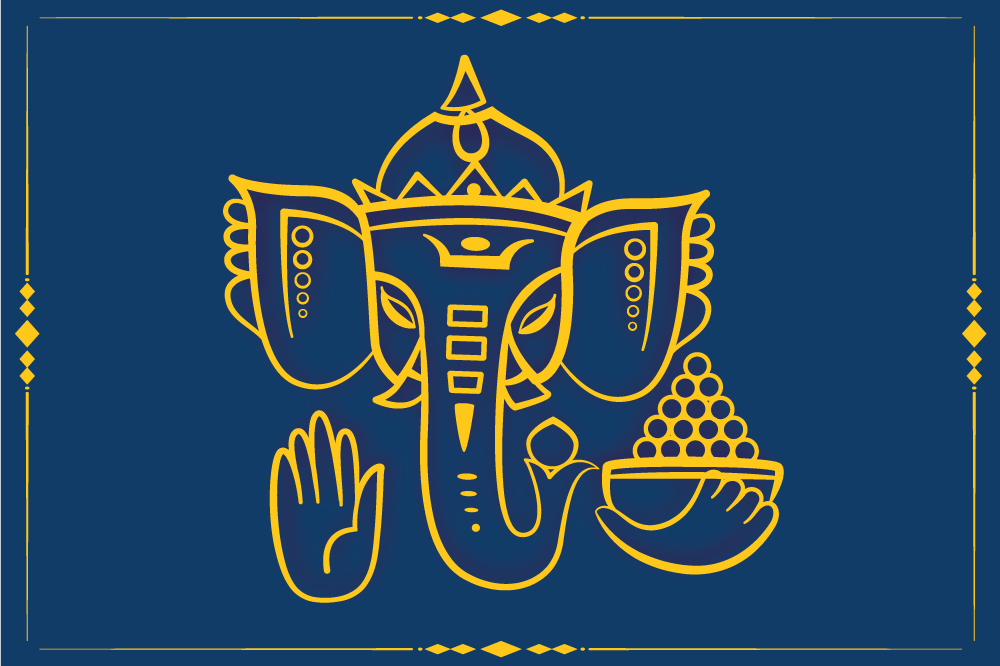 Tischsets originell im traditionellen ganesha-motiv - TenStickers