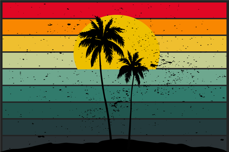 Tischsets originell tropischer sonnenuntergang landschaft - TenStickers