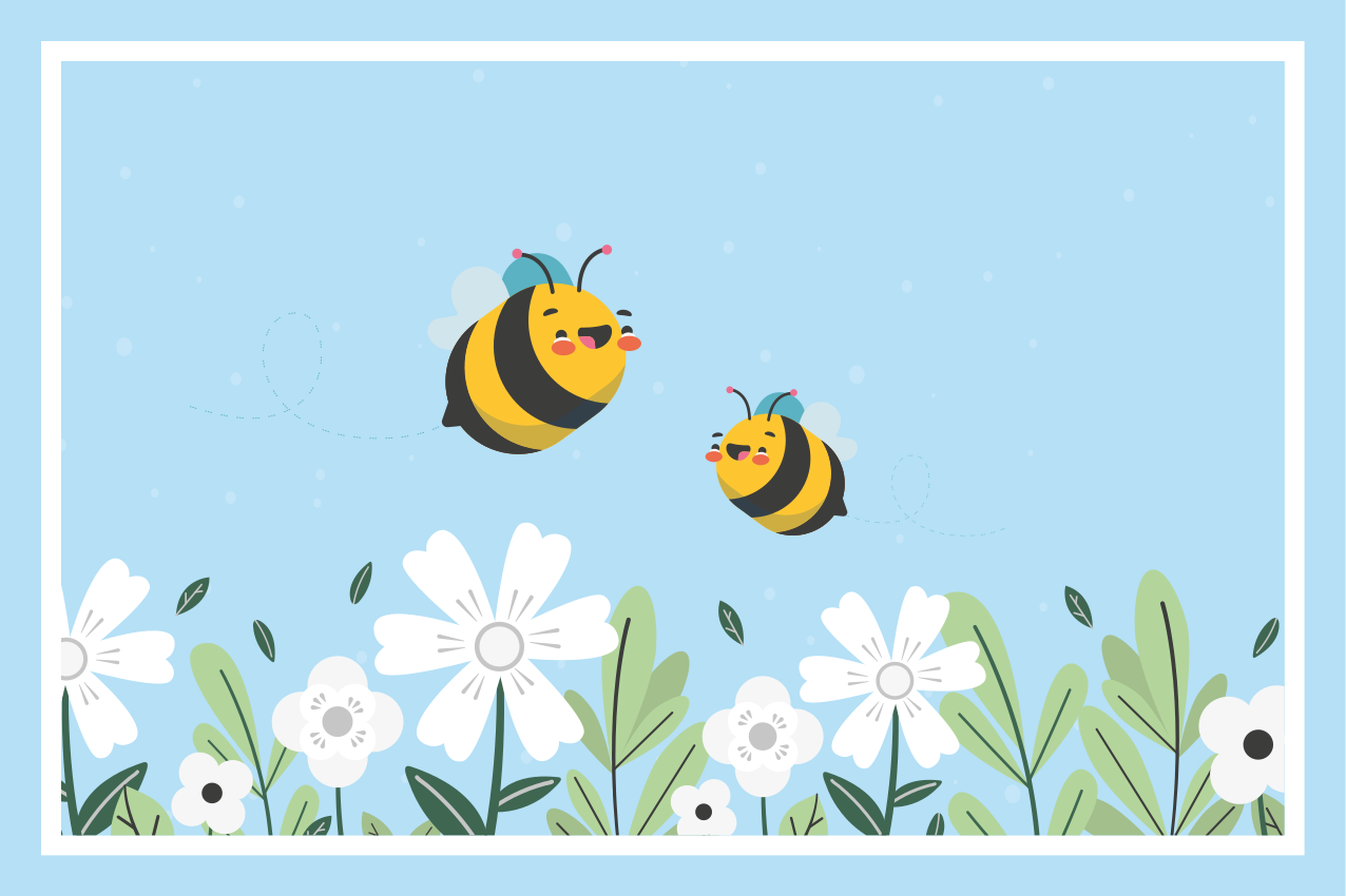 Tischset kinder fröhliche fliegende bienen - TenStickers