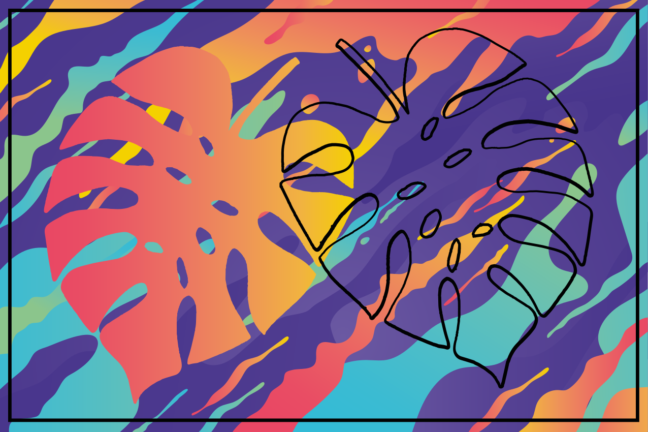 Tischsets originell mit buntem blattmuster - TenStickers