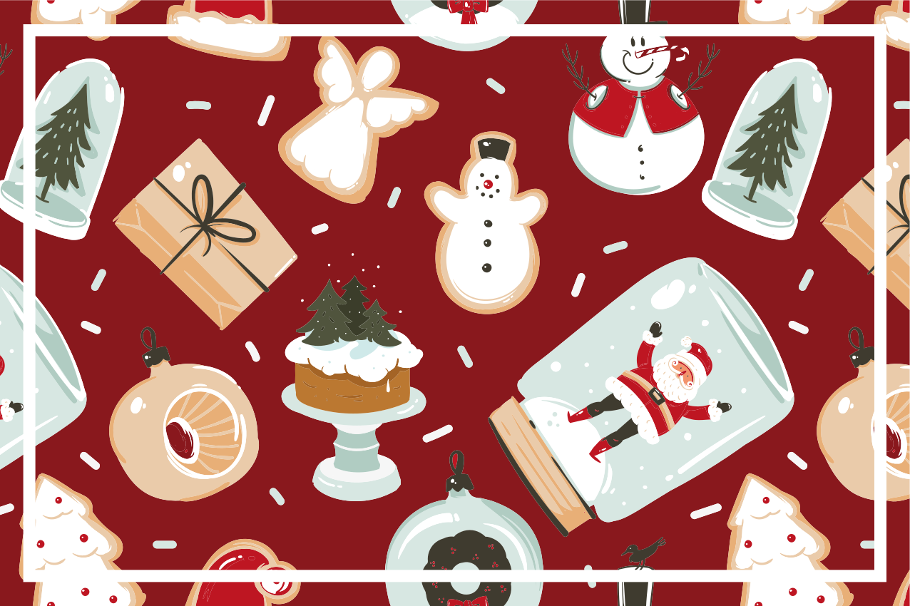 Tischset weihnachten mit festlichen feiertagsmotiven - TenStickers