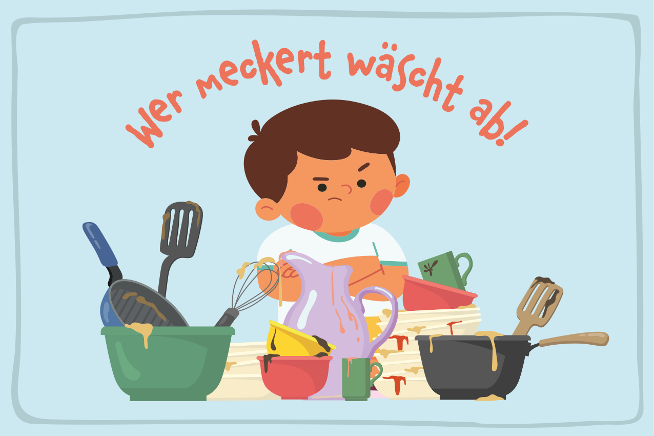 Tischset Text Wer sich beschwert, wäscht - TenStickers