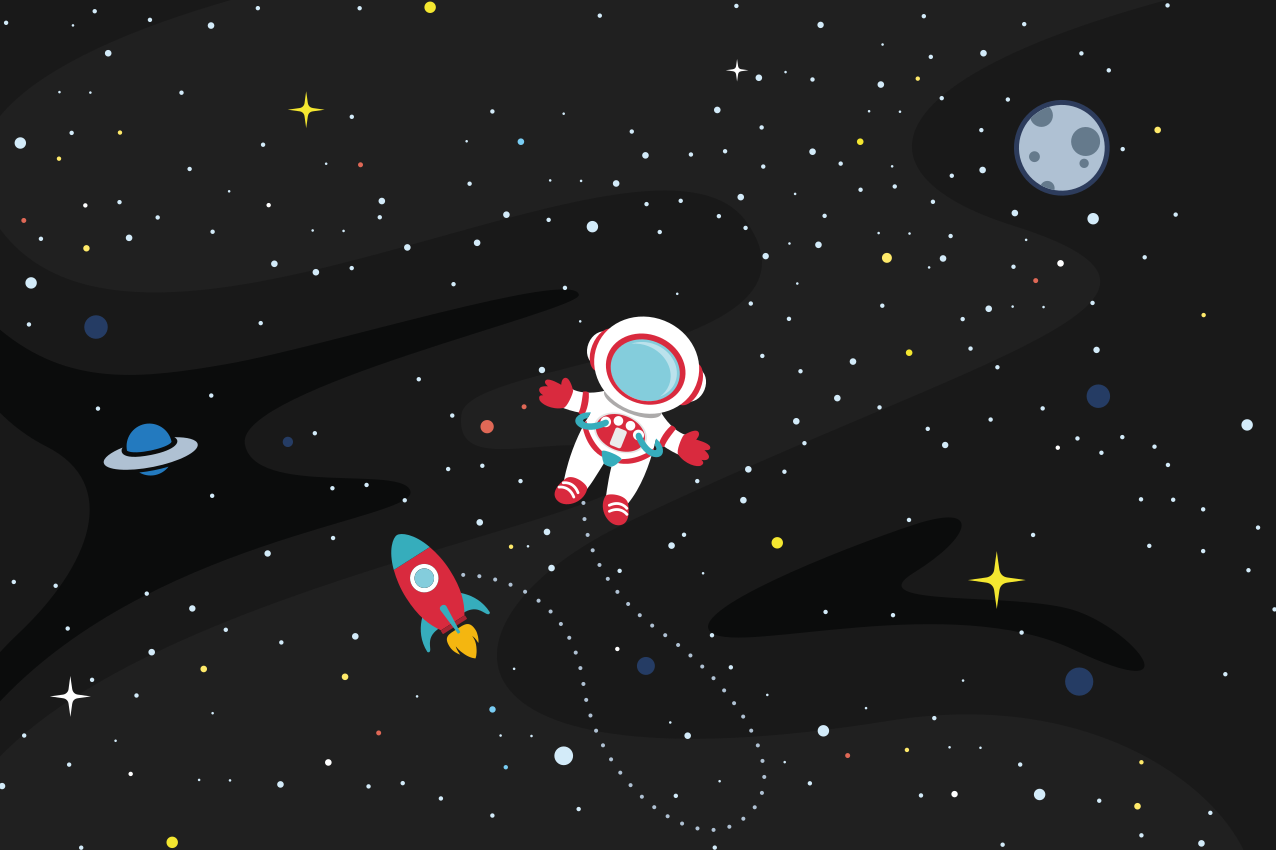 Tischset kinder astronaut und rakete - TenStickers