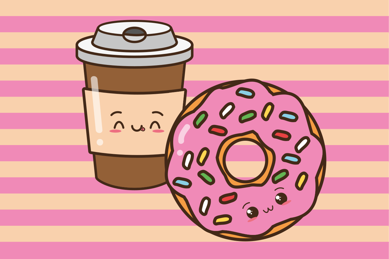 Tischset kinder niedlicher kaffee donut - TenStickers