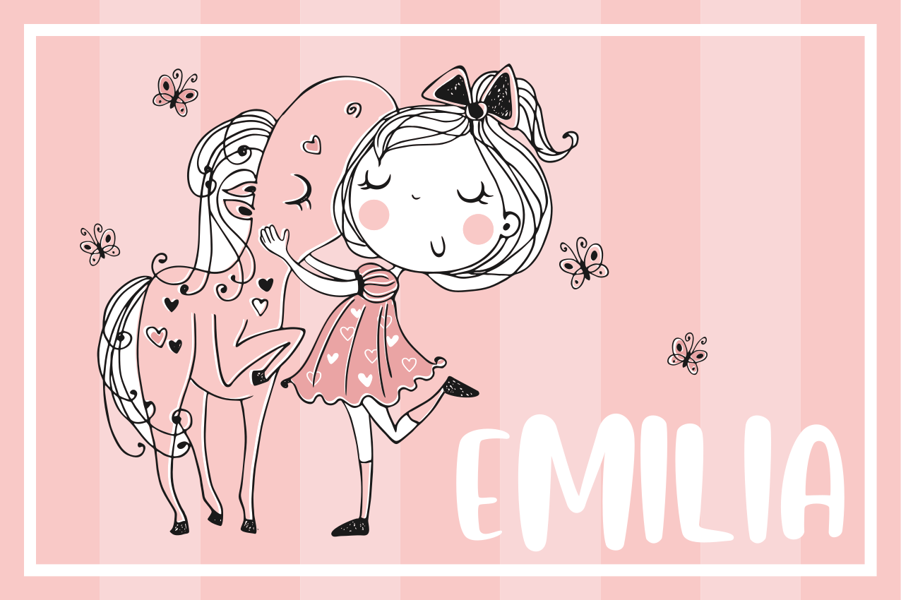 Tischset kinder mit charmantem pferdemotiv - TenStickers