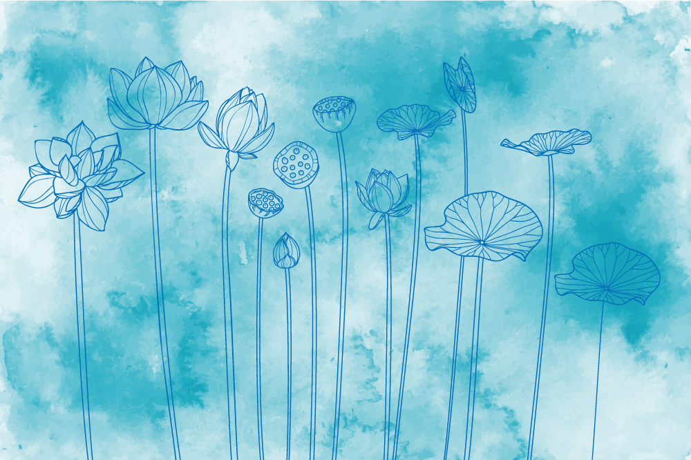 Tischset mit lotusblumen-muster - TenStickers