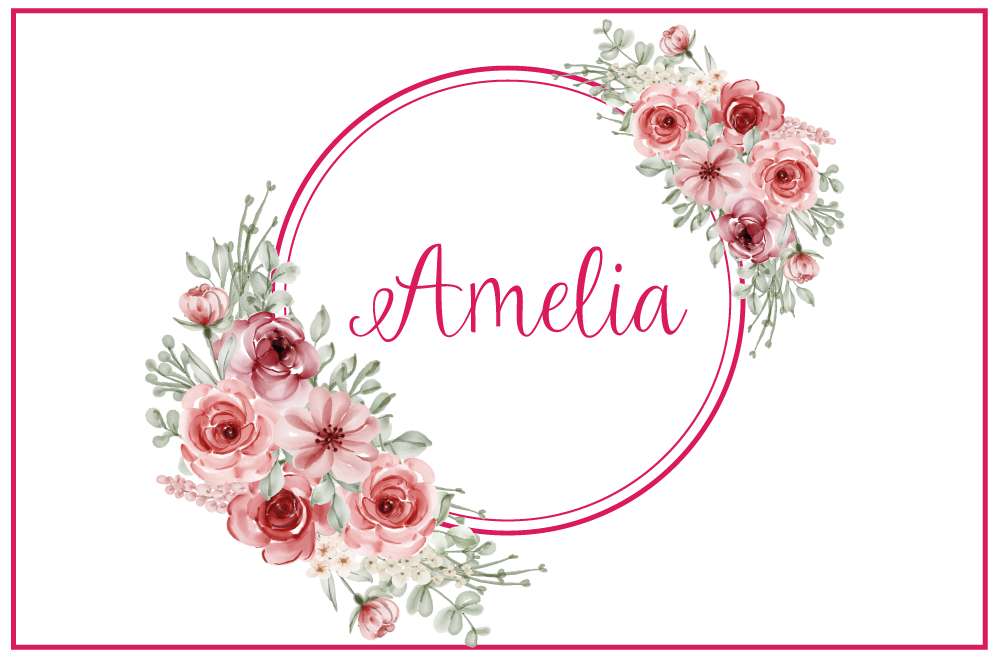 Tischset mit namen botanische individuelle gestaltung - TenStickers