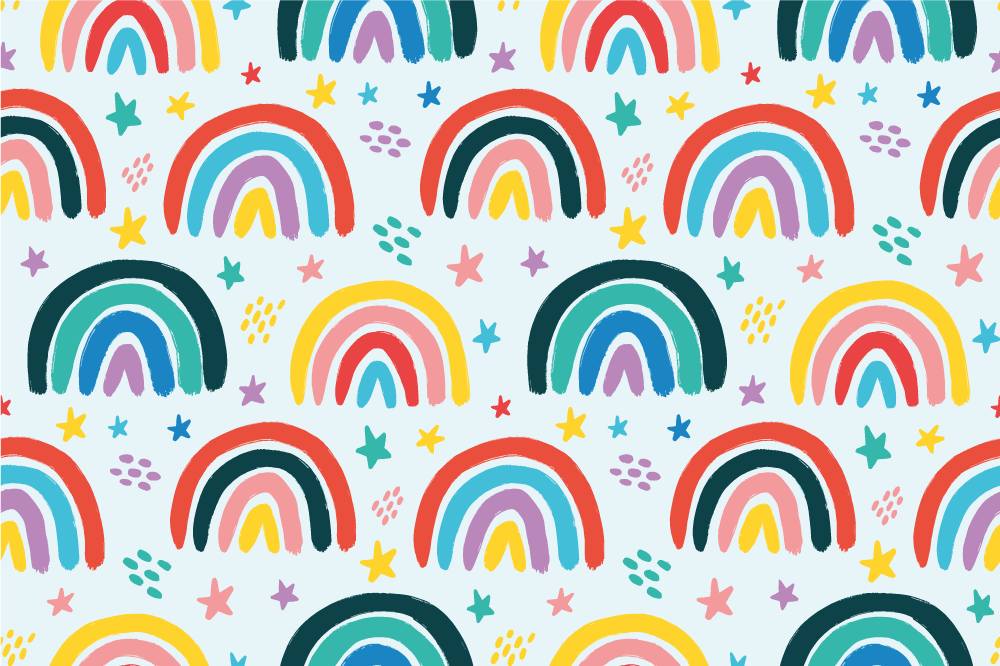Tischset Kinder Viele bunte regenbogenmuster - TenStickers