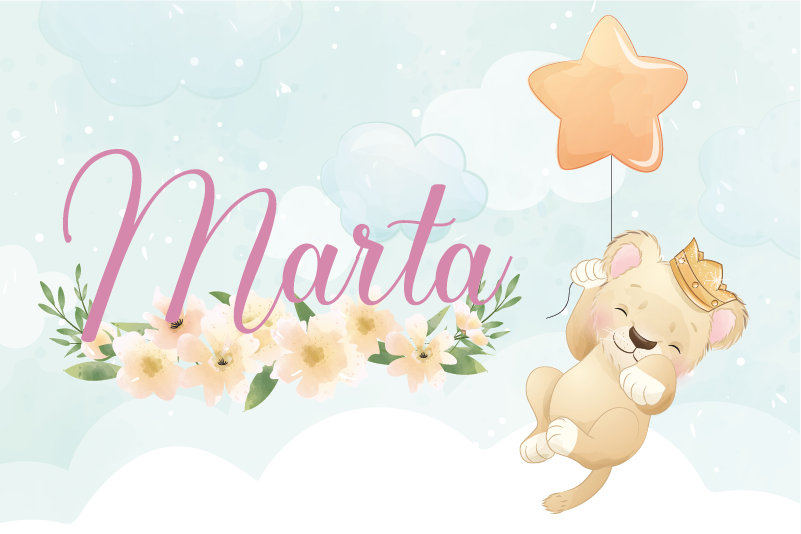 Tischset kinder süßer löwe mit ballon - TenStickers