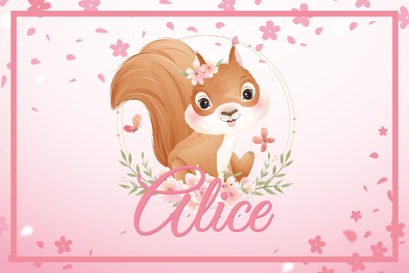 Tischset kinder mit süßer eichhörnchen illustration - TenStickers
