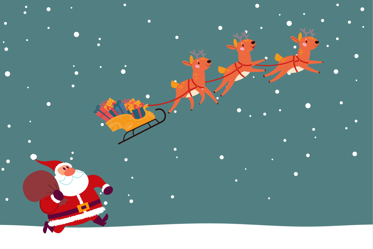 Tischset weihnachten mit dem schlitten des weihnachtsmanns - TenStickers