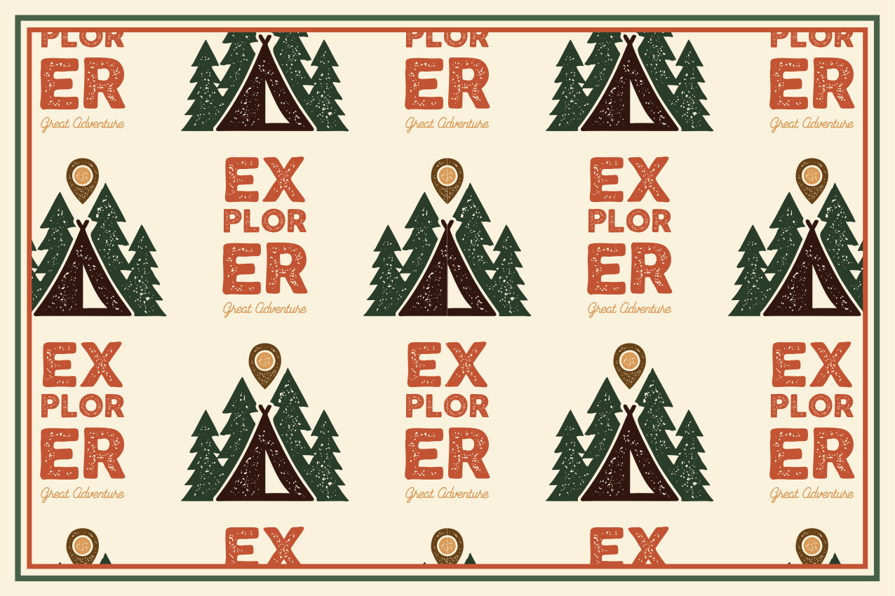 Tischsets originell entdecker abenteuer muster - TenStickers