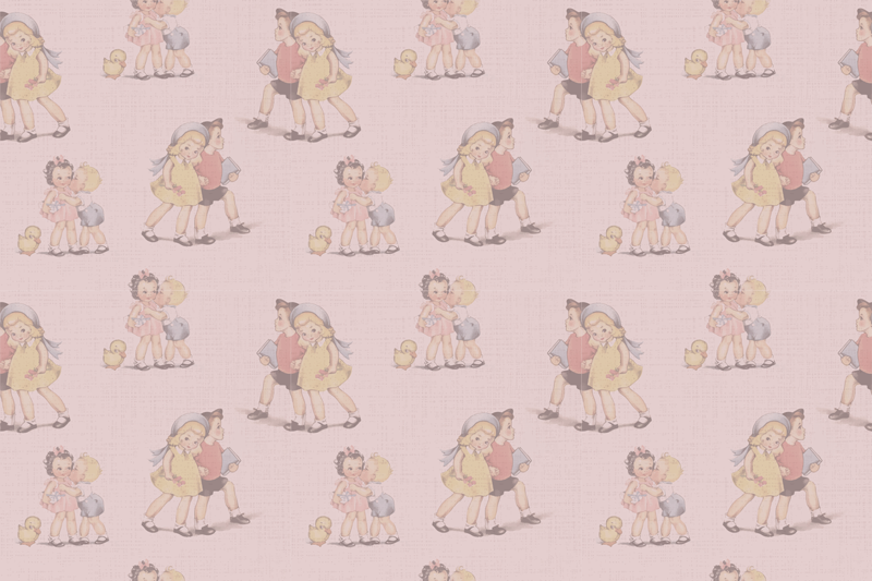 Tischset kinder mit vintage kinderillustrationen - TenStickers