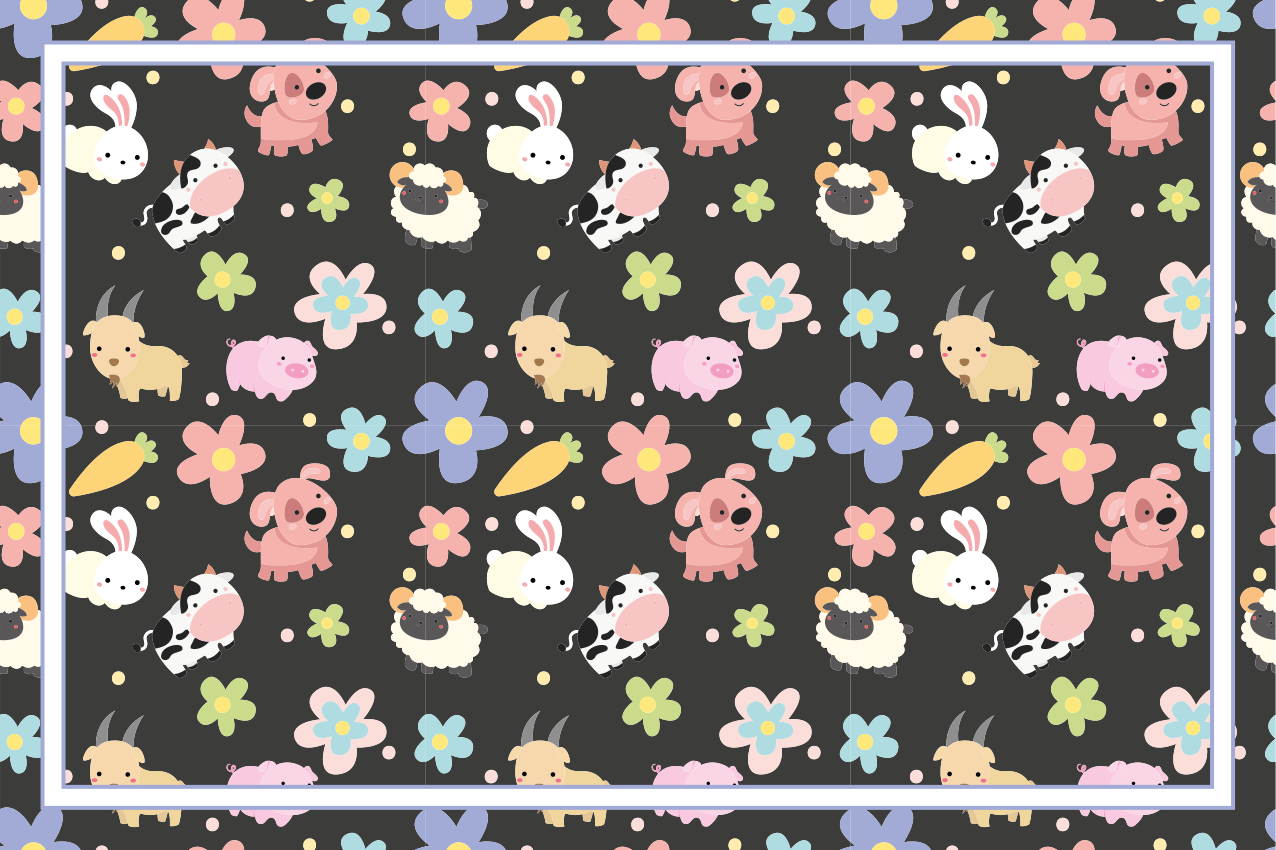 Tischset kinder mit bezaubernden tierillustrationen - TenStickers