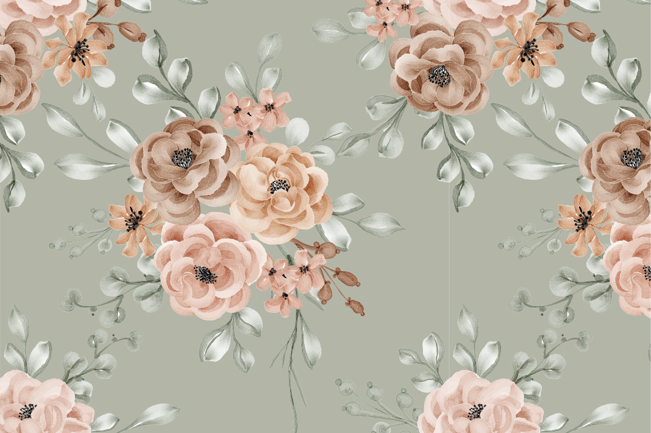 Tischsets originell mit floralem hintergrundmotiv - TenStickers