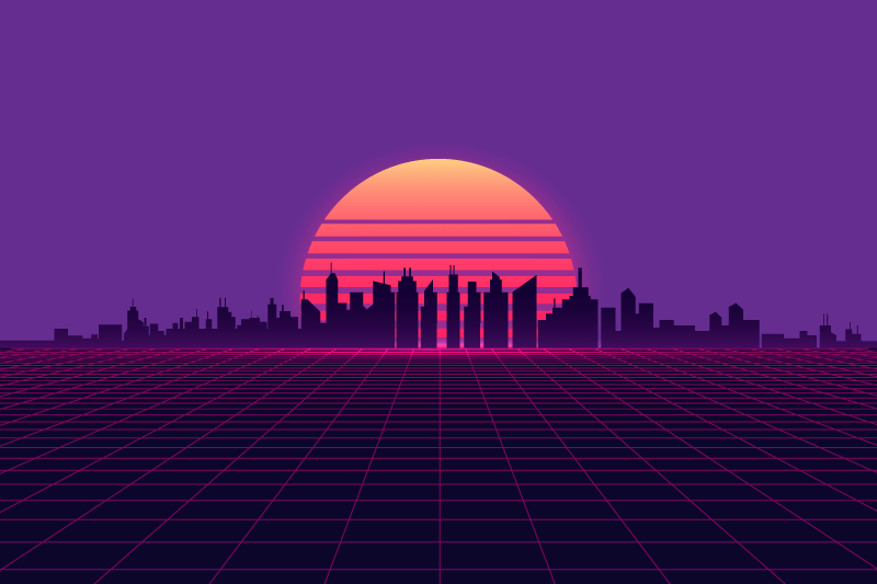 Tischset modern sonnenuntergang skyline ansicht - TenStickers