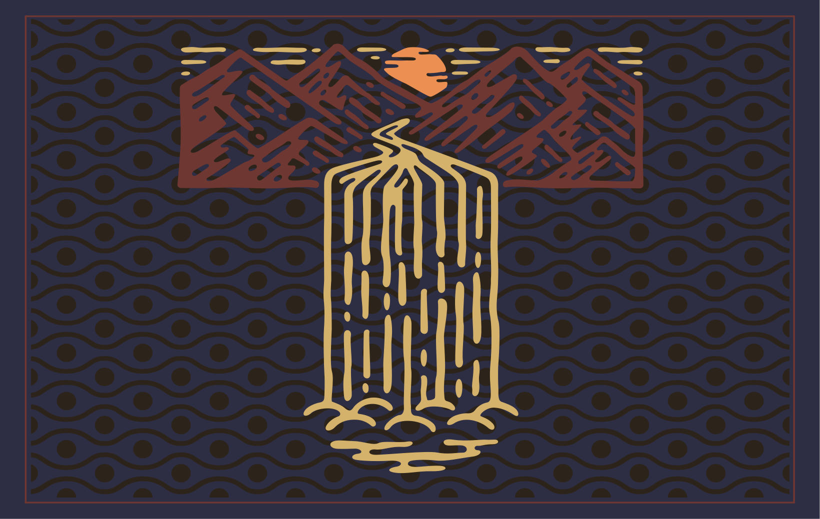 Tischsets originell wasserfall-szene in den bergen - TenStickers