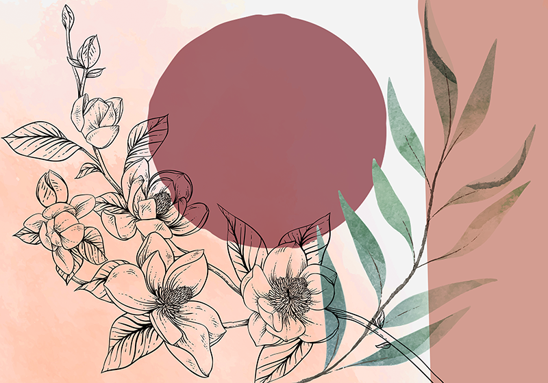 Tischset modern mit floralem minimalistischem akzent - TenStickers