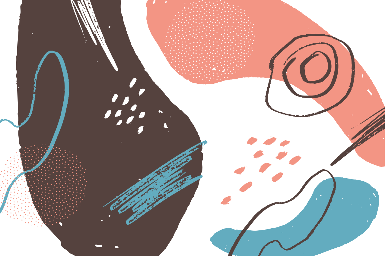 Tischset modern mit lebendigen abstrakten formen - TenStickers