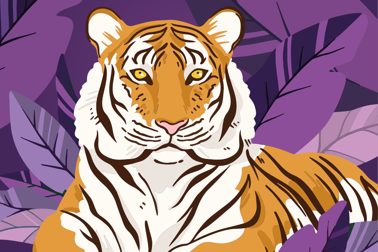 Tischset kinder mit majestätischem tigerportrait - TenStickers