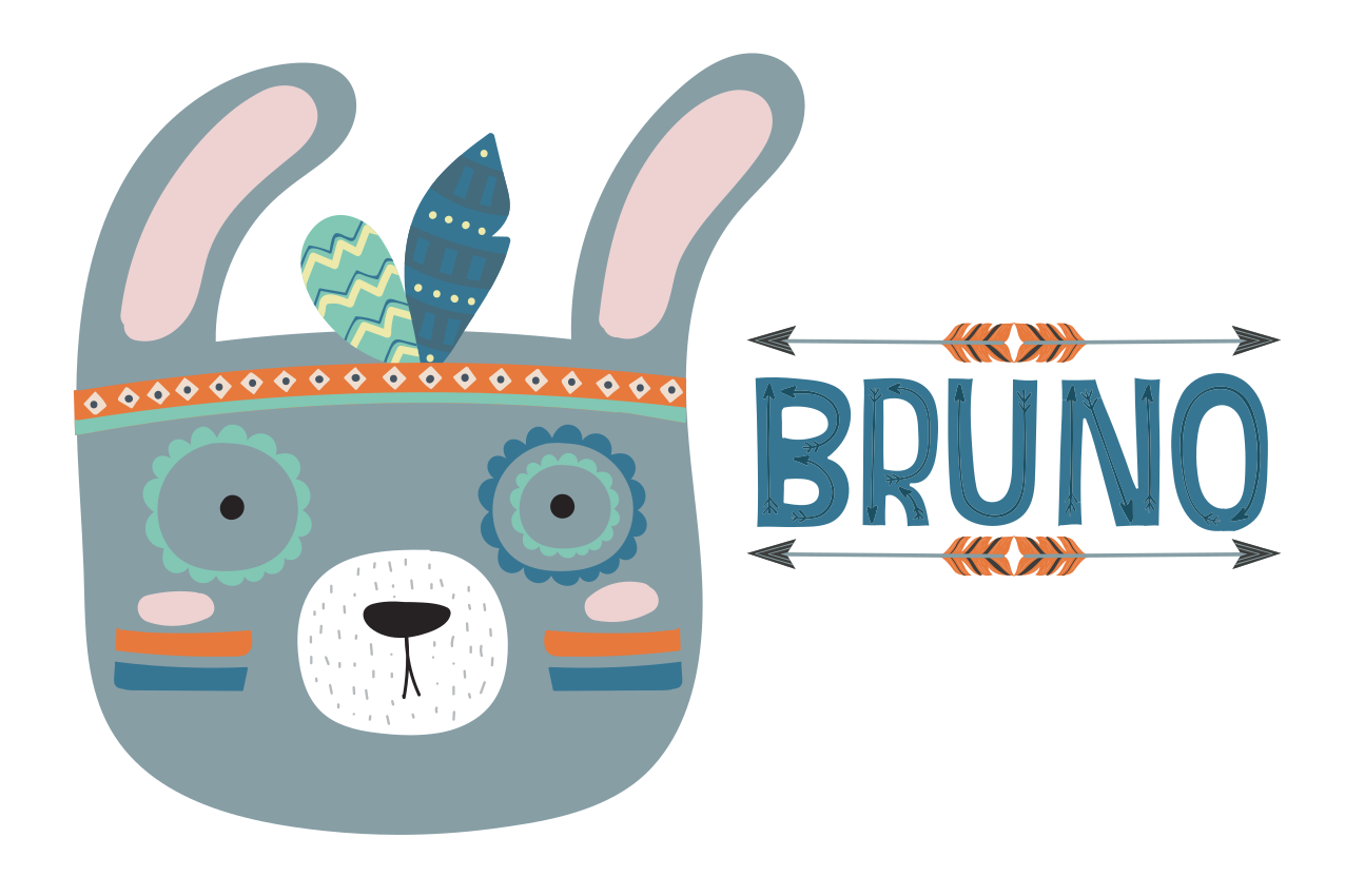 Tischset kinder mit süßen tierköpfen - TenStickers