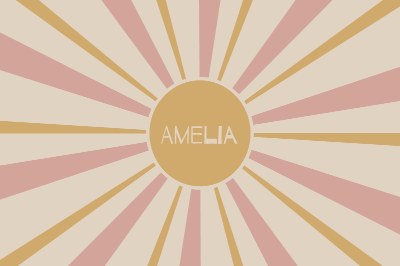 Tischset mit namen sonnenstrahl-mittelstück - TenStickers