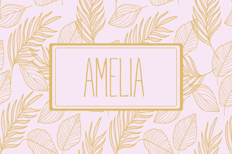 Tischset mit namen im personalisierten blätterdesign - TenStickers