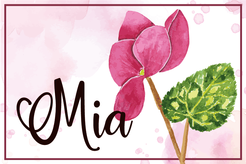 Tischset mit Namen Alpenblume Violett mit Name - TenStickers