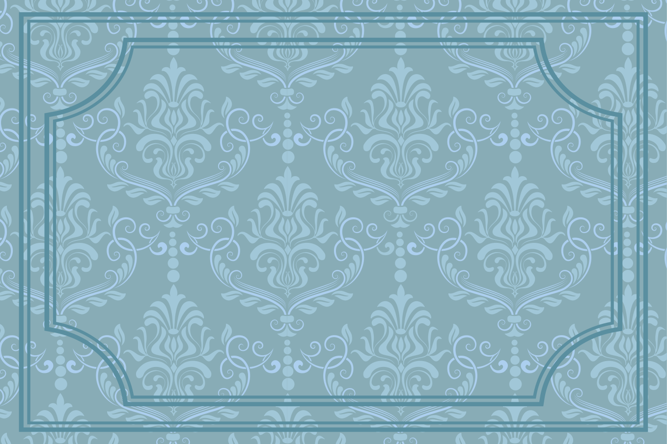 Tischset elegant blau floral barock - TenStickers