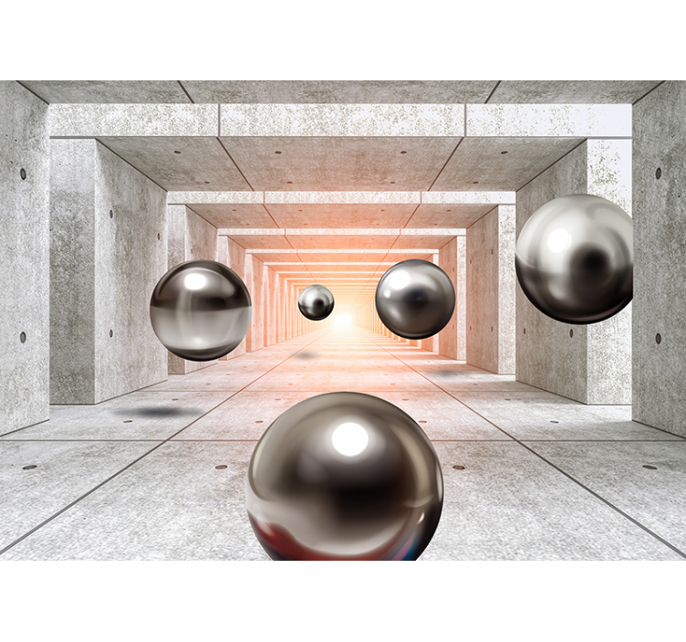 3D Tapete futuristischer Tunnel mit Tiefeneffekt - TenStickers