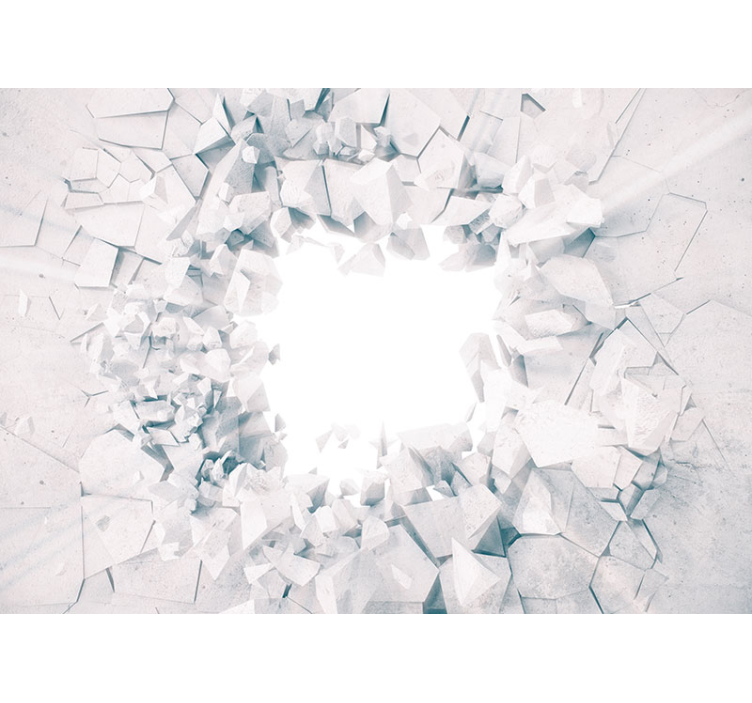 3D Tapete mit explodierende geometrische Formen - TenStickers