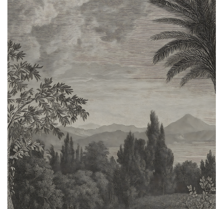 Fototapete Badezimmer natur landschaft grau - TenStickers