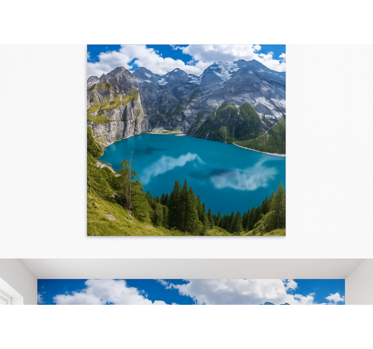 Fototapete Berge goldene Sonnenuntergang Gebirge - TenStickers