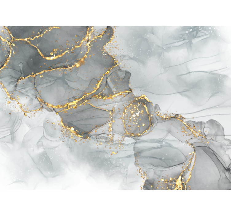 Fototapete Hochzeit mosaikwand grau und gold - TenStickers