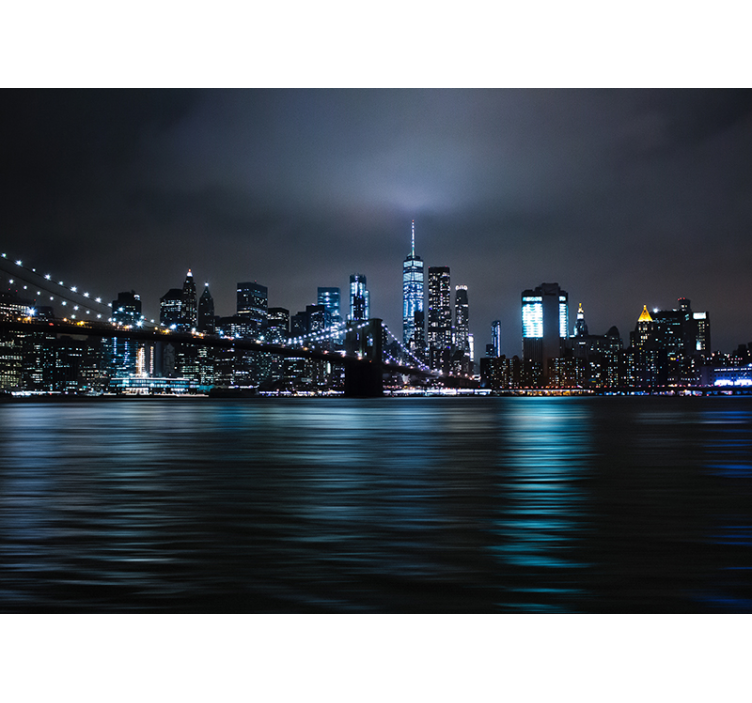 Nachtskyline new york Fototapete - TenStickers