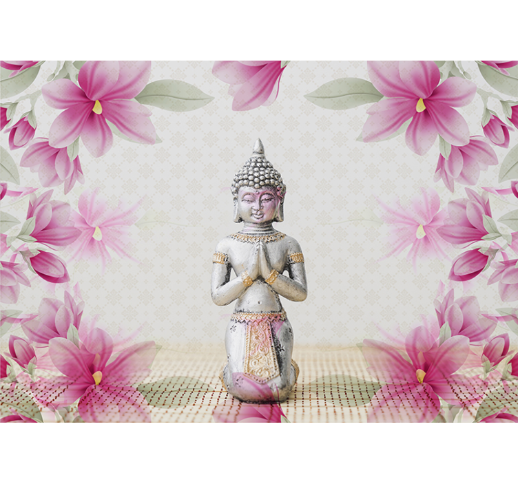 Blumen Buddha Zen Wandtapete - TenStickers
