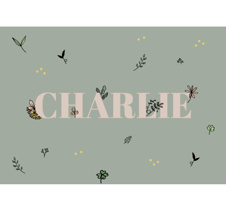 Fototapete Kinderzimmer florales namensdesign - TenStickers