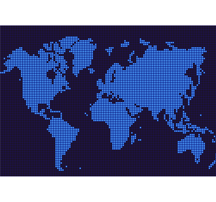 Fototapete weltkarte im pixel-art stil - TenStickers