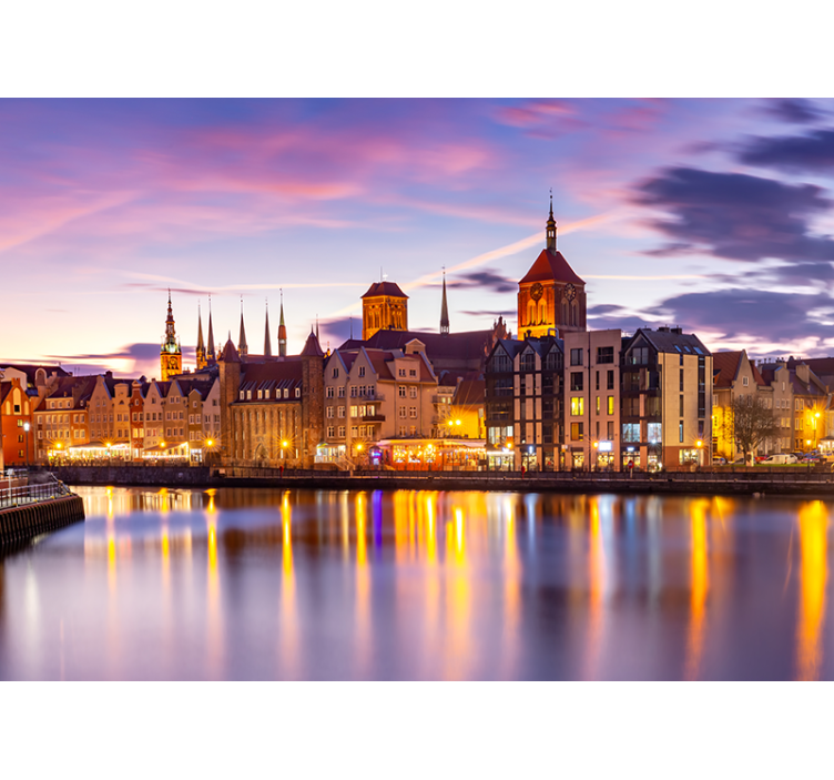 Fototapete Städte historische architektur am flussufer - TenStickers