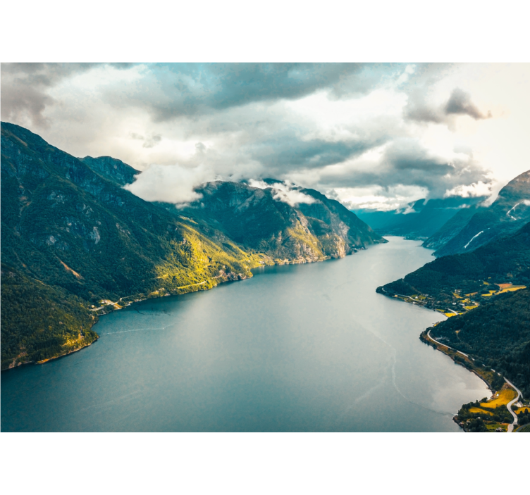 Fototapete Berge sommer fjordblick - TenStickers