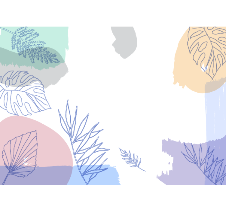 Fototapete natur mit blätter geometrischen formen - TenStickers