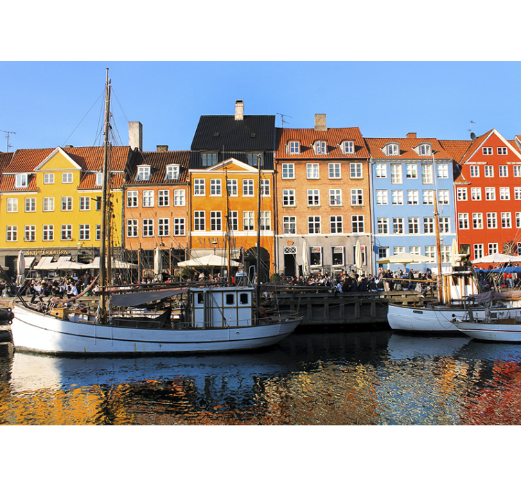 Fototapete städte lebendige seehäuser - TenStickers