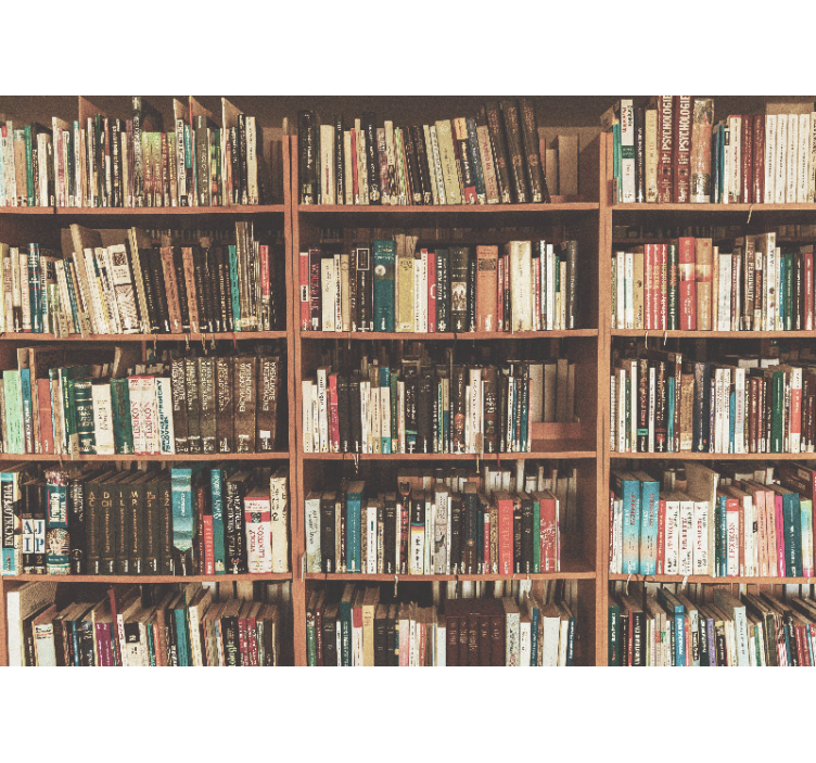 Fototapete kunst bücherregal mit literatur - TenStickers