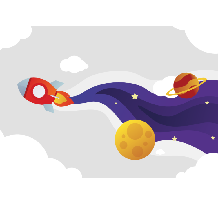 Fototapete fantasie raumschiff und himmelskörper - TenStickers