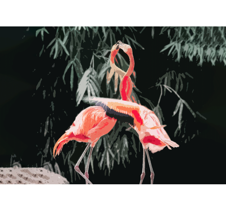 Fototapete hochzeit flamingo liebestanz - TenStickers